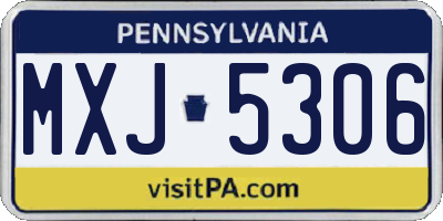 PA license plate MXJ5306