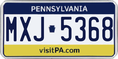 PA license plate MXJ5368