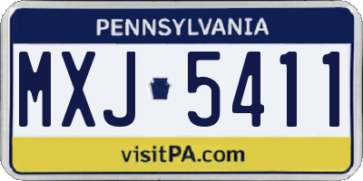 PA license plate MXJ5411