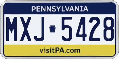 PA license plate MXJ5428