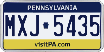 PA license plate MXJ5435