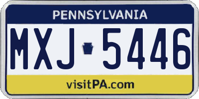 PA license plate MXJ5446