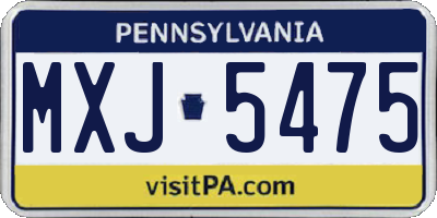 PA license plate MXJ5475