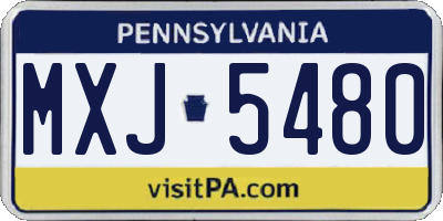 PA license plate MXJ5480