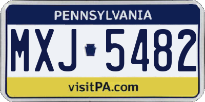 PA license plate MXJ5482