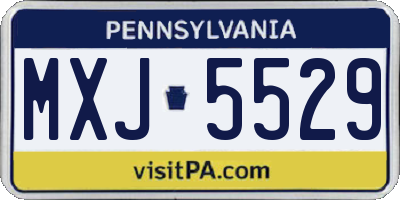 PA license plate MXJ5529
