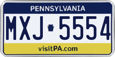 PA license plate MXJ5554