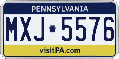 PA license plate MXJ5576