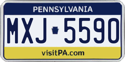 PA license plate MXJ5590