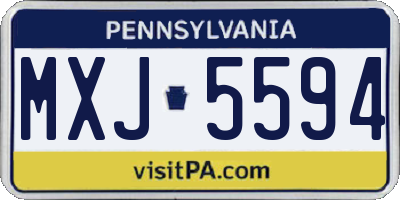 PA license plate MXJ5594