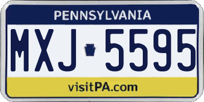 PA license plate MXJ5595