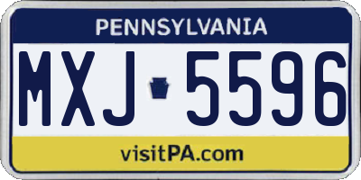 PA license plate MXJ5596
