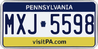 PA license plate MXJ5598