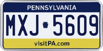 PA license plate MXJ5609