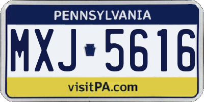 PA license plate MXJ5616