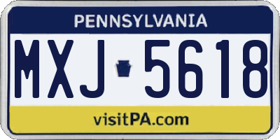 PA license plate MXJ5618