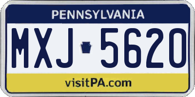 PA license plate MXJ5620
