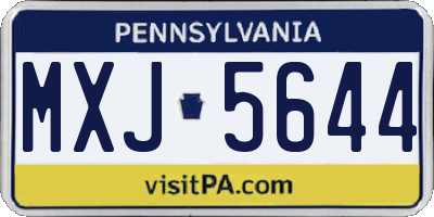 PA license plate MXJ5644