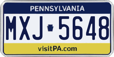 PA license plate MXJ5648