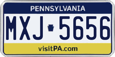PA license plate MXJ5656