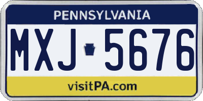 PA license plate MXJ5676
