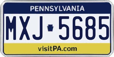 PA license plate MXJ5685