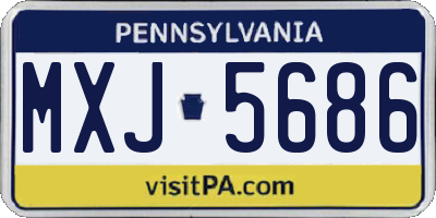 PA license plate MXJ5686