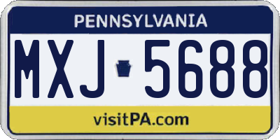 PA license plate MXJ5688