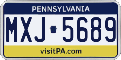 PA license plate MXJ5689