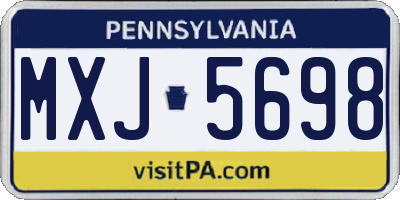 PA license plate MXJ5698