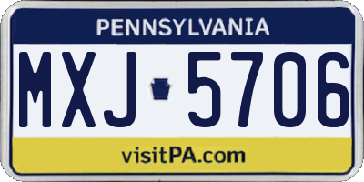 PA license plate MXJ5706