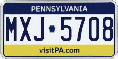 PA license plate MXJ5708