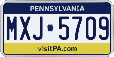 PA license plate MXJ5709