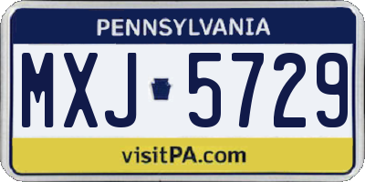 PA license plate MXJ5729