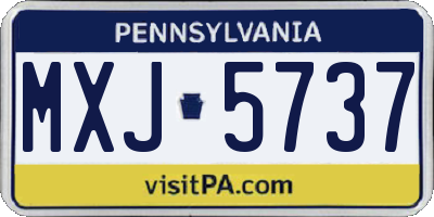 PA license plate MXJ5737
