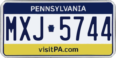 PA license plate MXJ5744