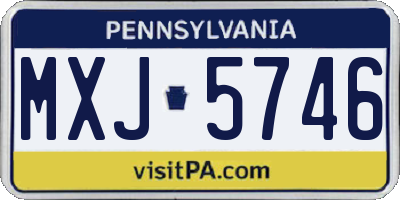 PA license plate MXJ5746