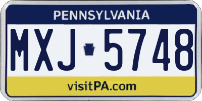 PA license plate MXJ5748