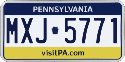 PA license plate MXJ5771