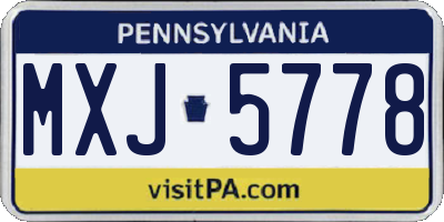 PA license plate MXJ5778