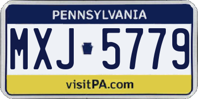 PA license plate MXJ5779