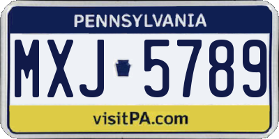 PA license plate MXJ5789
