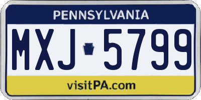 PA license plate MXJ5799