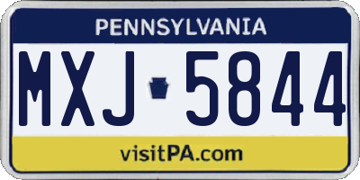 PA license plate MXJ5844