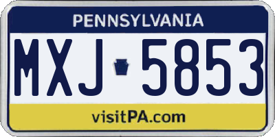 PA license plate MXJ5853