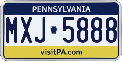 PA license plate MXJ5888