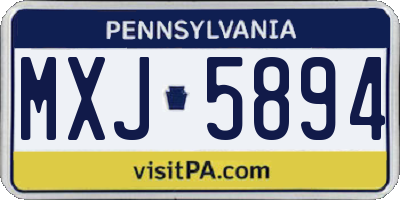 PA license plate MXJ5894