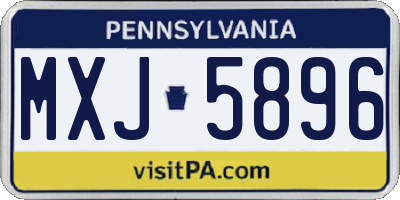 PA license plate MXJ5896
