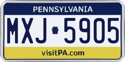 PA license plate MXJ5905