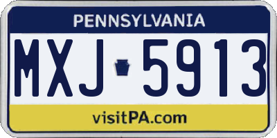 PA license plate MXJ5913
